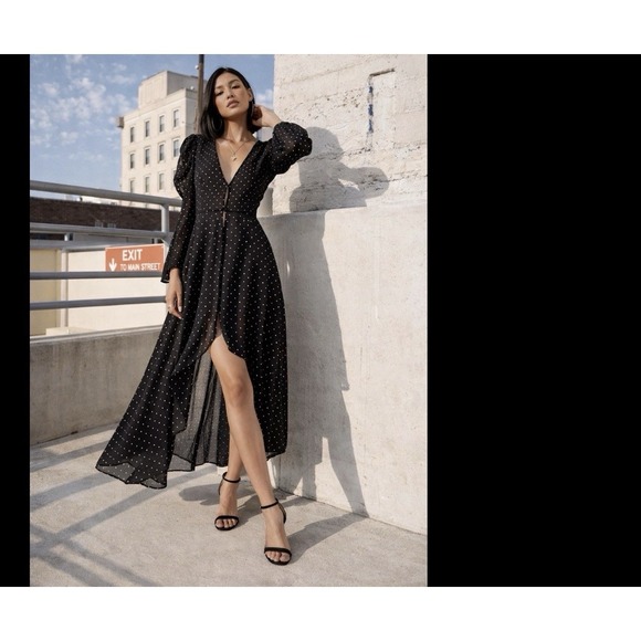 Express Other - Y2K EXPRESS Kimono Dress S/M Sheer Polka Dot Parisian French Effortless 12/2009